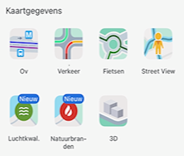 Opties voor kaarten 
